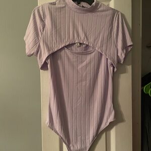 Lavender Ribbed Bodysuit